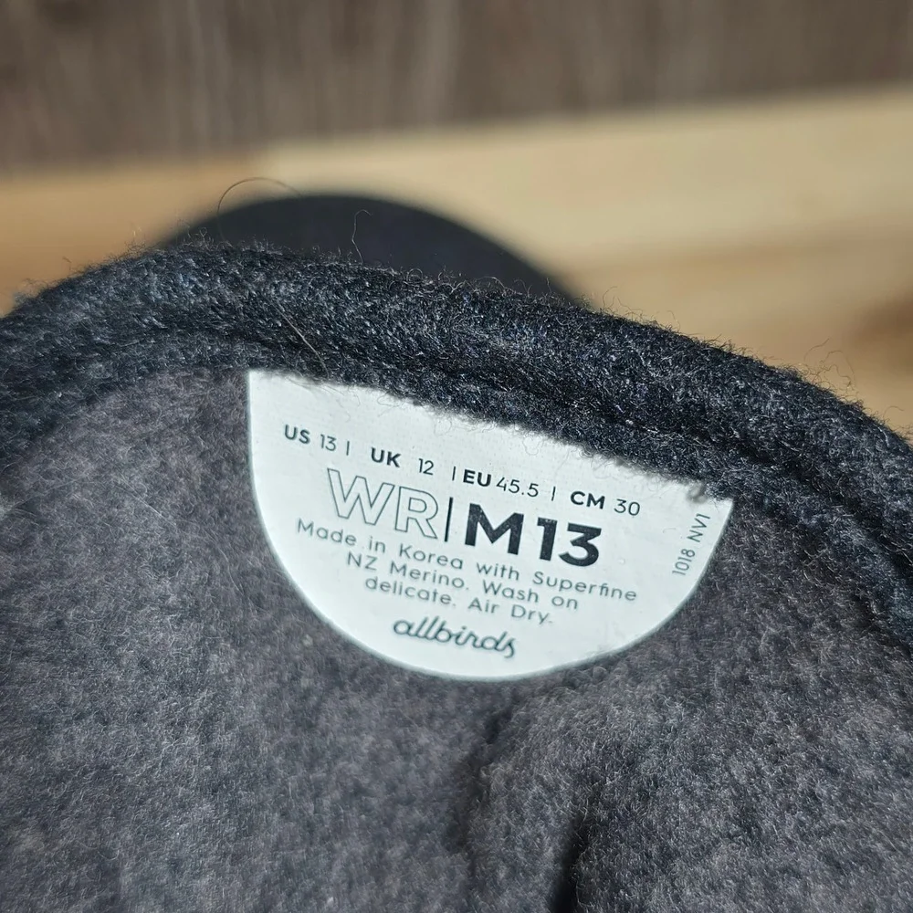 Allbirds Wool Runners‎ Mens 13 Charcoal Grey Merino Wool Walking Shoes